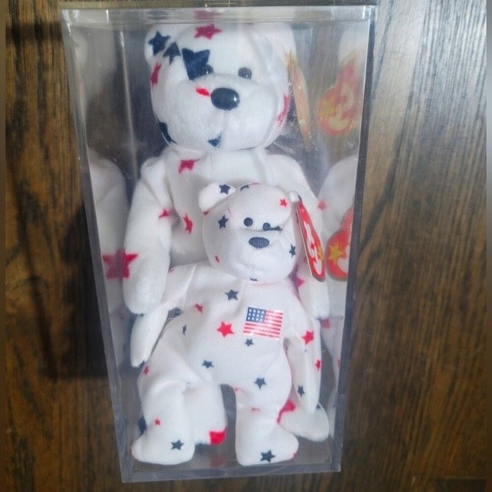 TY Beanie Babie Glory the Bear American Star Collectible Set